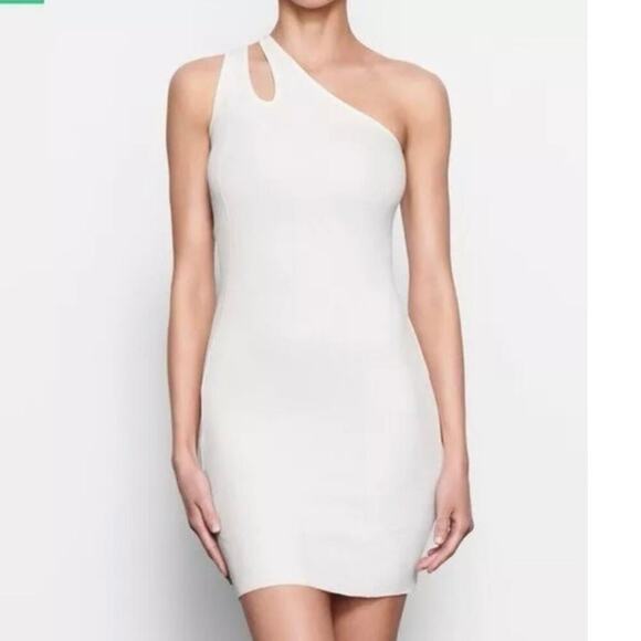 SKIMS Dresses & Skirts - SKIMS Soft Lounge Cut Out One Shoulder Dress Marble NEW w/Tags Size S